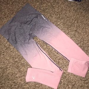 Grey + Pink ombré Gymshark Leggings. Medium!